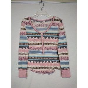 Victoria Secret Pajama Set Size Medium Aztec Print Pink